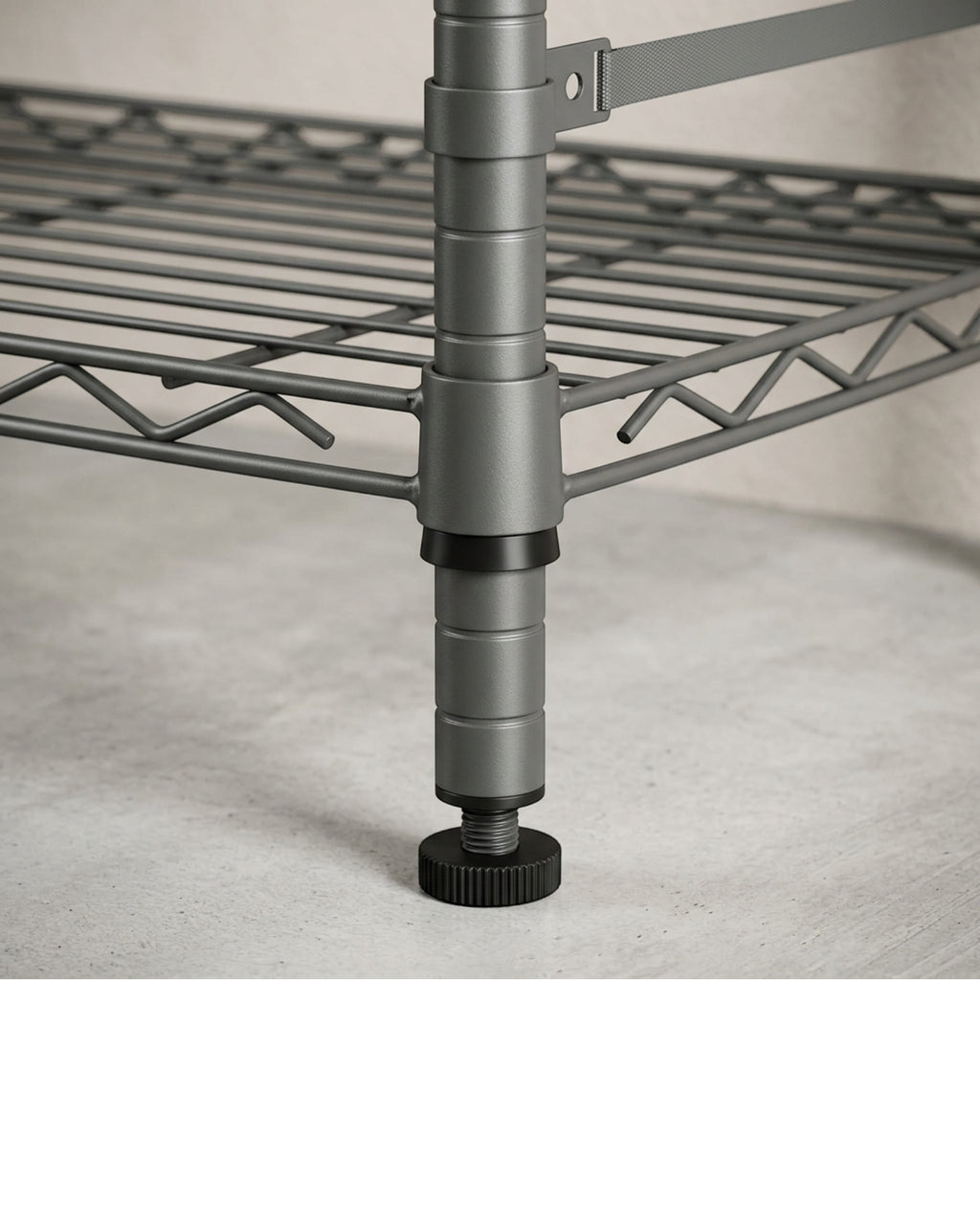 Ksvxj Five Tier Steel Wire Shelving Unit Graphite - Detail view