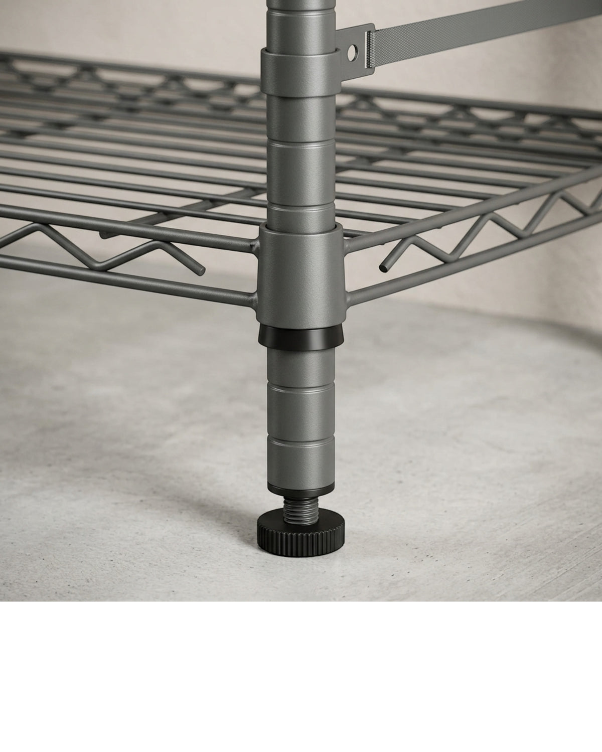 Ksvxj Five Tier Steel Wire Shelving Unit Graphite - Detail view
