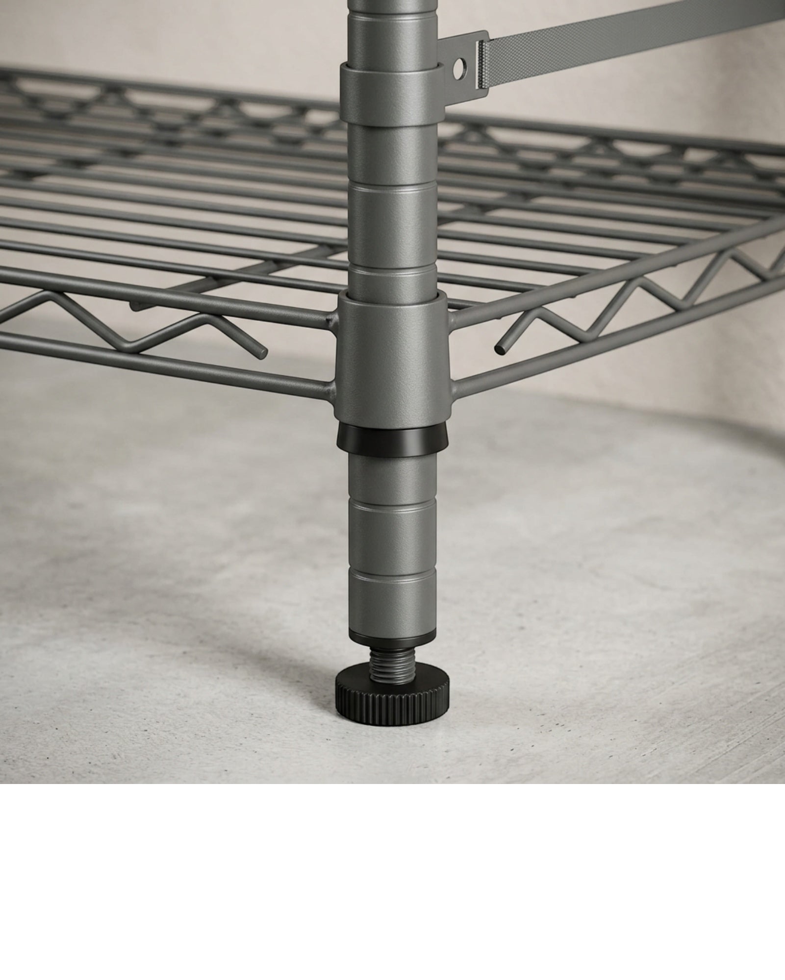 Ksvxj Five Tier Steel Wire Shelving Unit Graphite - Detail view