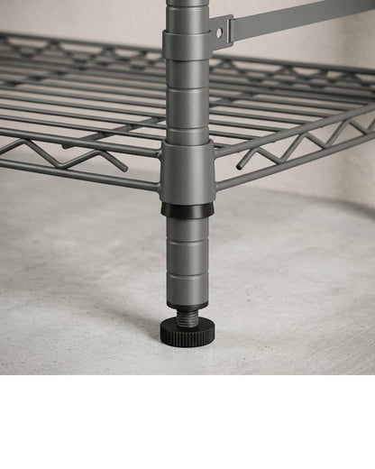 Ksvxj Five Tier Steel Wire Shelving Unit Graphite - Detail view