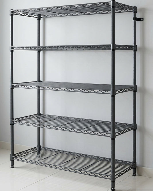 Ksvxj Five Tier Steel Wire Shelving Unit Graphite - Lifestyle view