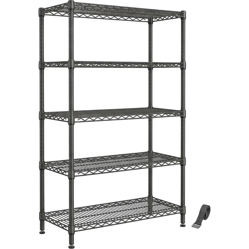 Ksvxj Five Tier Steel Wire Shelving Unit Graphite - Product view