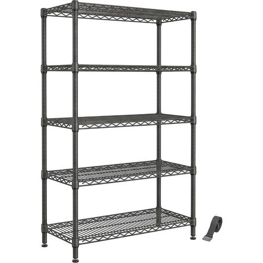 Ksvxj Five Tier Steel Wire Shelving Unit Graphite - Product view