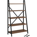 Ksvxj Four Tier Ladder Shelf Walnut Black - Product view