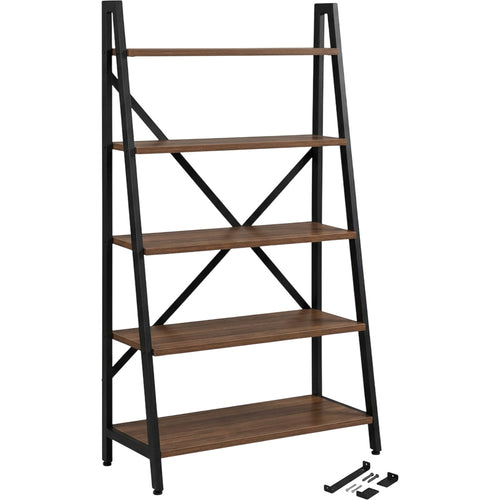 Ksvxj Four Tier Ladder Shelf Walnut Black - Product view