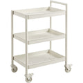 Ksvxj Three Tier Rolling Utility Rack Warm White - Product view
