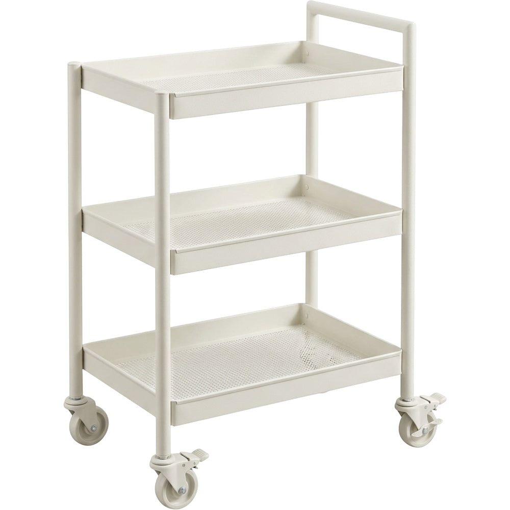 Ksvxj Three Tier Rolling Utility Rack Warm White - Product view