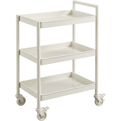 Ksvxj Three Tier Rolling Utility Rack Warm White - Product view