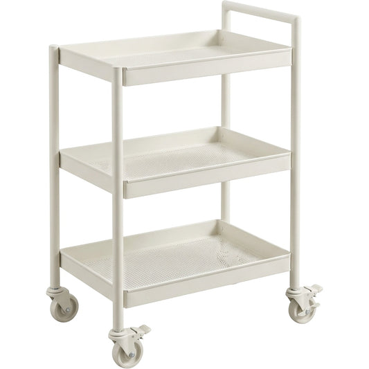 Ksvxj Three Tier Rolling Utility Rack Warm White - Product view